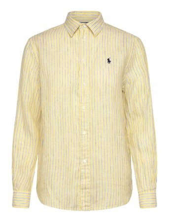 Polo Ralph Lauren Classic Fit Striped Linen Shirt - Yellow - L
