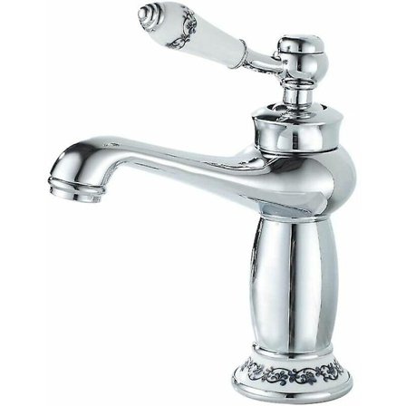 Badrumskran, krom enkel spak för badrum