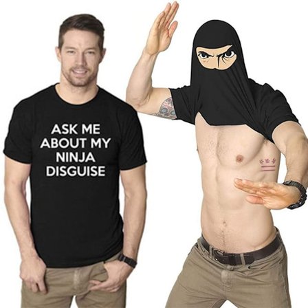 en Gift - Ask e About y Ninja Disguise T-shirt kort ärm Z X