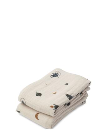 Lewis Muslin Cloth 2-Pack Baby & Maternity Baby Sleep Muslins Muslin Cloths Creme Liewood*Betinget Tilbud