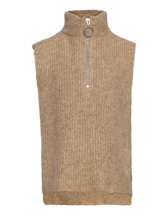 Grete Vest Knit Beige Grunt