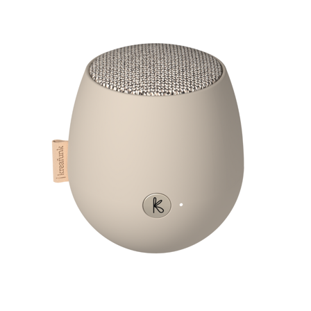 Kreafunk - aJAZZ Qi Lautsprecher, Ivory Sand, Bluetooth, Stereo Play, Wasserdicht, Kabelloses Laden