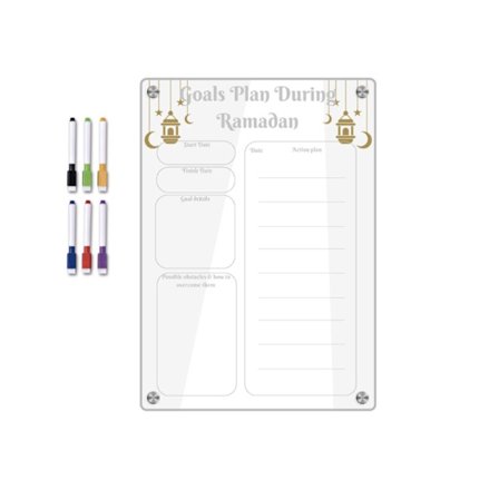 Ugekalender Planner Akryl Magnetisk Køleskab Ramadan Måltidsplanlægger Memo Board
