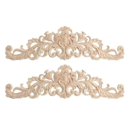 2 stk. Håndverk Treskap Møbler Treskjæring Hjørne Tre Ornamenter Håndlagde tre ornamenter, trefarge, A