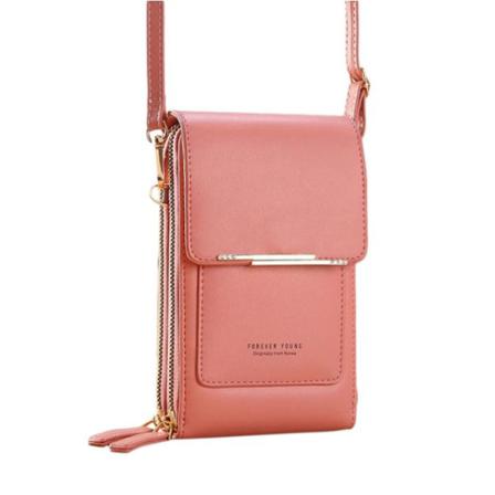 Crossbody Axelväska För Kvinnor Mobiltelefon,korthållare Plånbok Pink