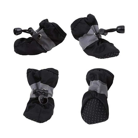 Set med Anti-Skli Vanntette Beskyttende Hundesko Regnstøvler Kjæledyrsokker Støvletter 4 stk 3XL