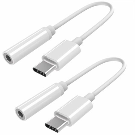 (2st) Adapter USB-C till 3,5 mm hörlurar (2-PACK)
