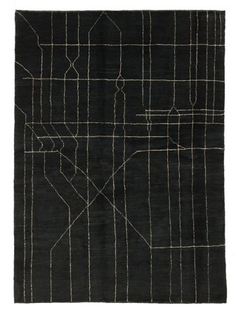 Handgeknoopt Moroccan Berber Vloerkleed 173X239 Oosters Wol Zwart