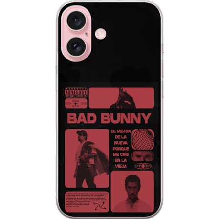 Kompatibel Mobilcover til Apple iPhone 16 Bad Bunny NFL-inspireret skjoldlogo med amerikansk fodbold og stjerner