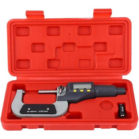 Digitalt mikrometer 0,001 mm - Elektronisk tykkelsesmåler for presise målinger (25-50 mm)