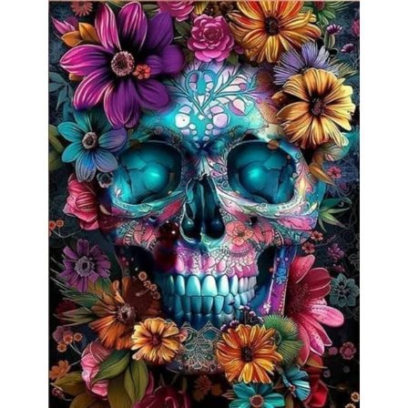 Diamantmaling – 5D Full Drill DIY Kunsthåndverk (40×30 cm), Skjelettdesign for Veggdekor