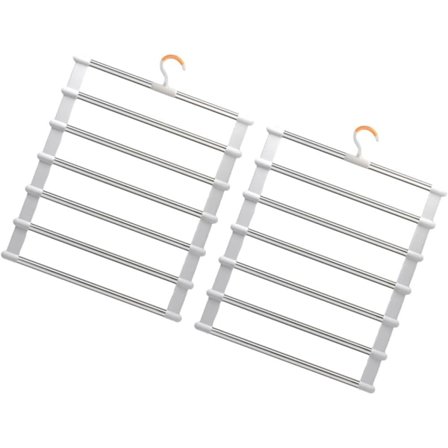 4-pak Sammenklappelige Buksehengere i Metal med Klemmer – Pladsbesparende Bøjle_OF