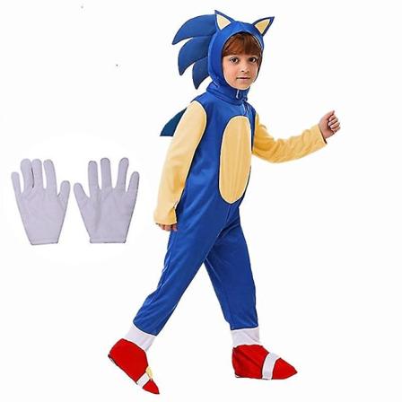 4-12 år Anime Film Character Cosplay Barnekostyme Lightning Speed Hero Jumpsuit Gi gave hansker