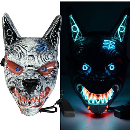 Original Cup LED-mask - Premiumkvalitet - Styv plast - 3 blinkande lägen - LED-mask - Halloween - Neon - Skräck - Kul