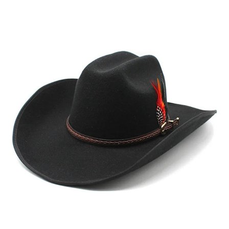 Retro Fjær Tibetansk Stil Imitert Kasjmir Dame Herre Stor Bred Bremskjerm Yellowstone Cowboy Western Hat Cowgirl Cap 56 59cm