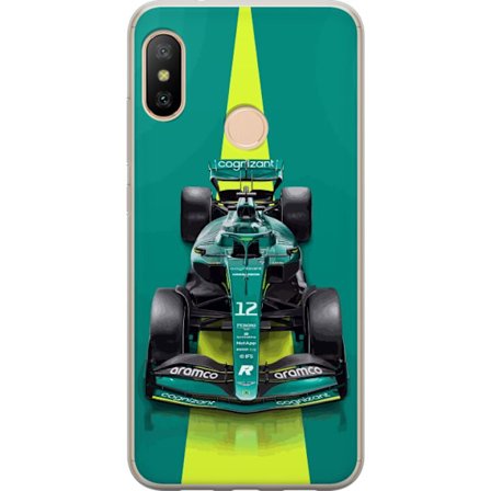 Yhteensopiva Puhelinkuori Xiaomi Xiaomi Redmi 6 Pro Aston Martinin Formula 1 -auto vihreässä kilpailumuotoilussa, jossa on moderni studiosentuntma