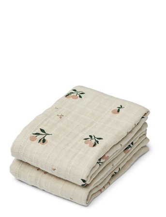 Liewood Lewis Muslin Cloth 2-Pack - Cream - ONE SIZE