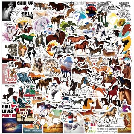 100 kpl hevosratsastuksen tarroja teini-ikäisille ja aikuisille OHorse