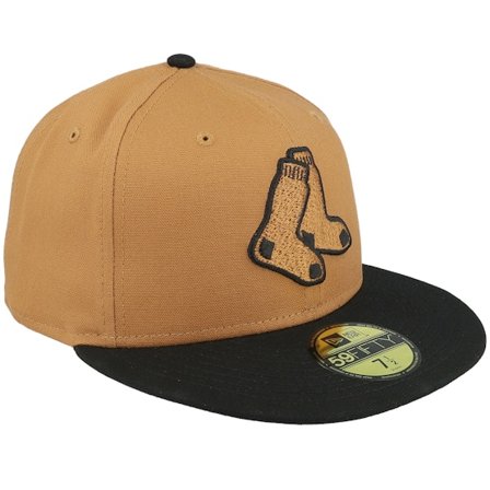 New Era - MLB Brown fitted Czapka Z Daszkiem - Boston Red Sox Scoreboard 59FIFTY Light Brown/Black Fitted @ Hatstore