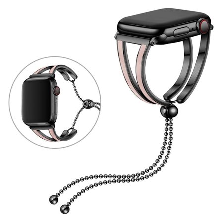 Apple Watch Series 6 / 5 40mm fashionable rostfritt stål klockarmband - svart / rosa