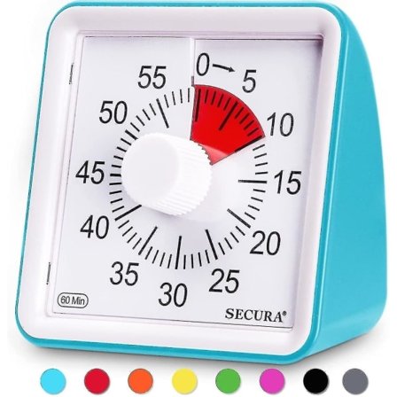 60-minutters visuel timer, nedtællingsur til klasseværelset, lydløs timer til børn og voksne