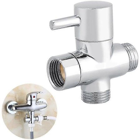 Jeffergarden 3-vejs T-formet omskifterventil brusebad toilet bidet sprøjte vandadapter kromfarve