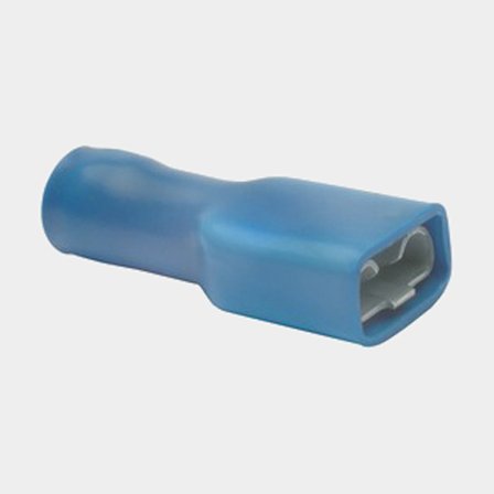Conectores de terminales planas aislados Skyllermarks, 6.3 x 0.8 mm, para cable de 1.5 - 2.5 mm², paquete de 25, azul