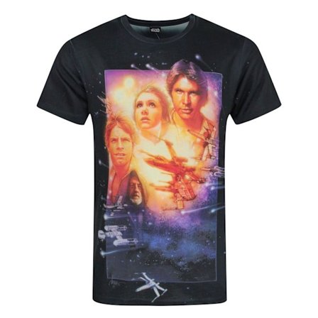 Star Wars A New Hope sublimering T-shirt för män S Multicoloured