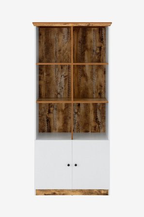 Loft24 - Bokhylle Castor, 6 åpne rom, 2 dører - Flerfarget - Bokhyller - Fra Homeroom