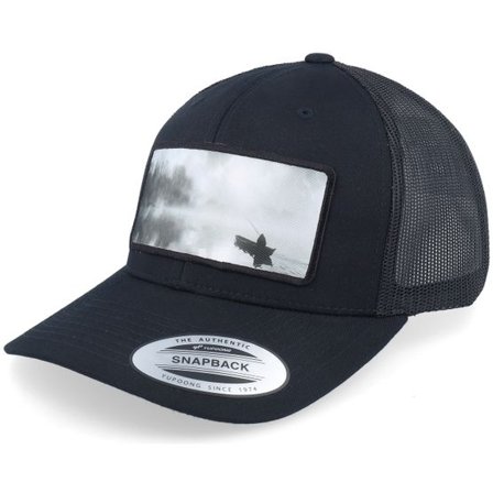 Hunter - Svart snapback Keps - Fishing Boat Wide Patch Retro Black Trucker @ Hatstore
