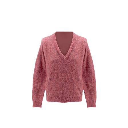 Roberto Collina, V-neck Knitwear Roze, Dames, Maat:S