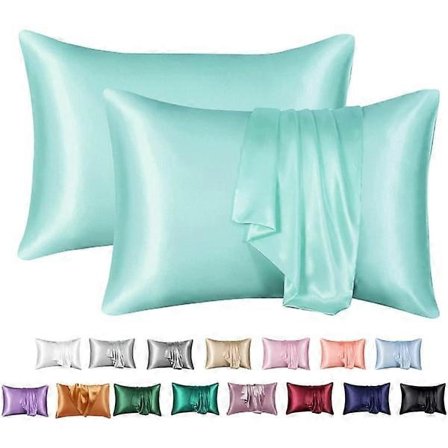 2 pudebetræk simulation silke ensfarvet pudebetræk kuvert pudebetræk