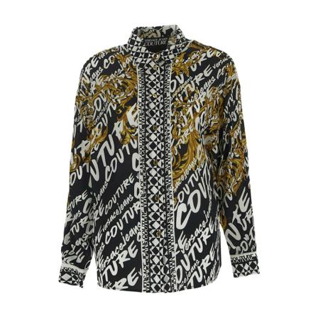 Versace Jeans Couture Brush Logo Shirt Sort, Dame