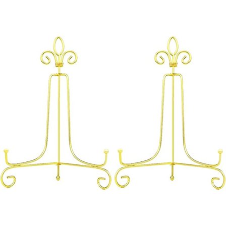 10 tommer Guld Staffelier Tallerkenholder Dekorativt Display Stativ til Foto, Billedrammer, Dekorative Tallerkener, Billeder og Kunstværker. (Pakke 