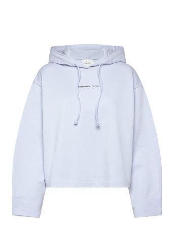 Closed Cropped Hoodie - Blue - M