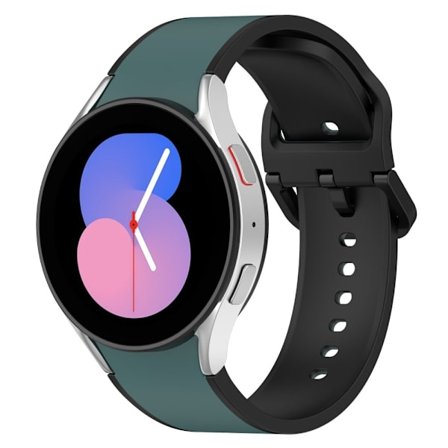 Samsung Galaxy Watch 5 / 4 / 3 dubbelfärgat klockarmband i silikon - Olivgrön / Svart