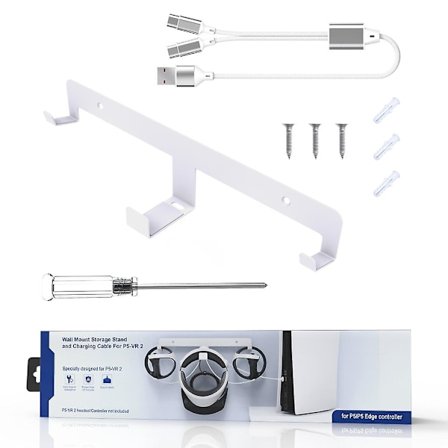 VR Vægmontering til PS VR2 Headset Opbevaringsstativ med Opladningskabel Skruer