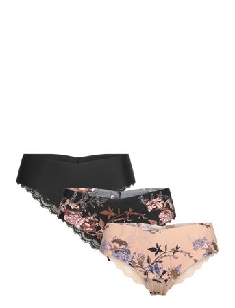 Brief 3 Pack Brazilian Reg In Lingerie Panties Brazilian Panties Svart Lindex