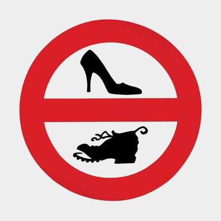 Pegatina - No zapatos, Ø13.5 cm