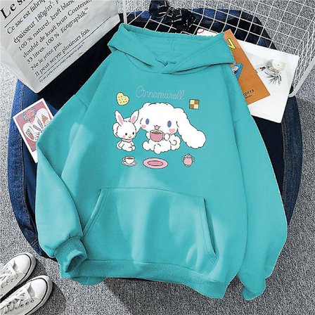 Sanrio Anime Cinnamoroll Kuromi My Melody Plysch Hoodies Kläder Pojke Flicka Baby Sweatshirts Tröjor Toppar Present 135-145CM