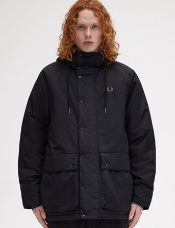 Fred Perry Padded Zip Through Jkt - Black - S