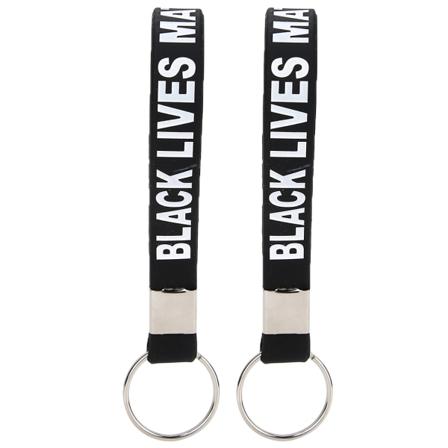 2 stk Nøglering Nøglering Silikone Unisex Armbånd Armbånd med Specialbogstav til Kvinder MændSORT LIVES MATTER
