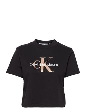 Seasonal Monogram Baby Tee T-shirt Top Sort Calvin Klein Jeans