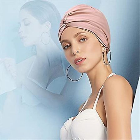 Dww-poimutettu pitkähiuksinen uimalakki naisille - Joustava uimalakki naisille