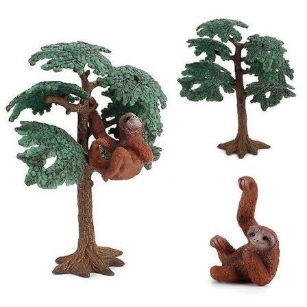 Realistisk dovendyrfigur i plast, villdyrfigur og trefigur