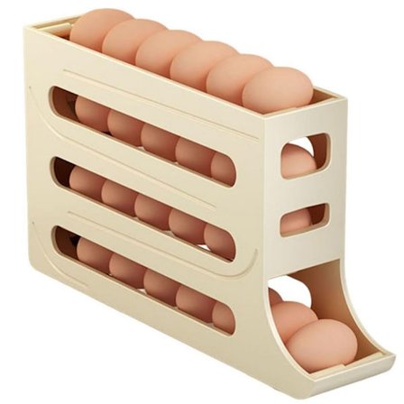 4-nivås Eggbeholder for Kjøleskap, Eggdispenser, Eggholder, Egglagring for 30 Egg