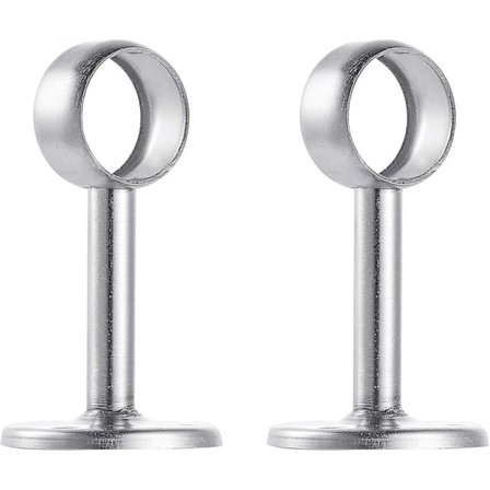 Garderobestang i rustfrit stål, Dia 25 mm (1") Skabsstangsstøtte Stangholder Sokkelbeslag, sæt med 2