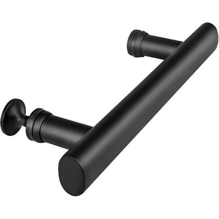 Brusehåndtag 145 mm hulafstand Sort rustfrit stål reservedele kompatible med brusekabine skydedør - Perfekt