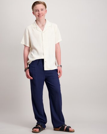 RYVLS Benjamin Linen Pants Blauw Broeken Jongens - Kids Brand Store