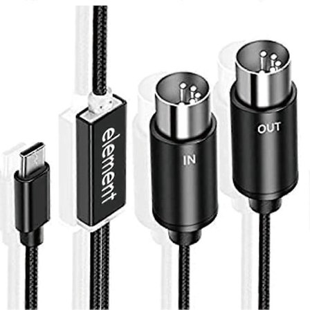 MIDI till USB C Typ C Kabel USB MIDI-omvandlare med Indikatorlampa för Elektronisk Dator